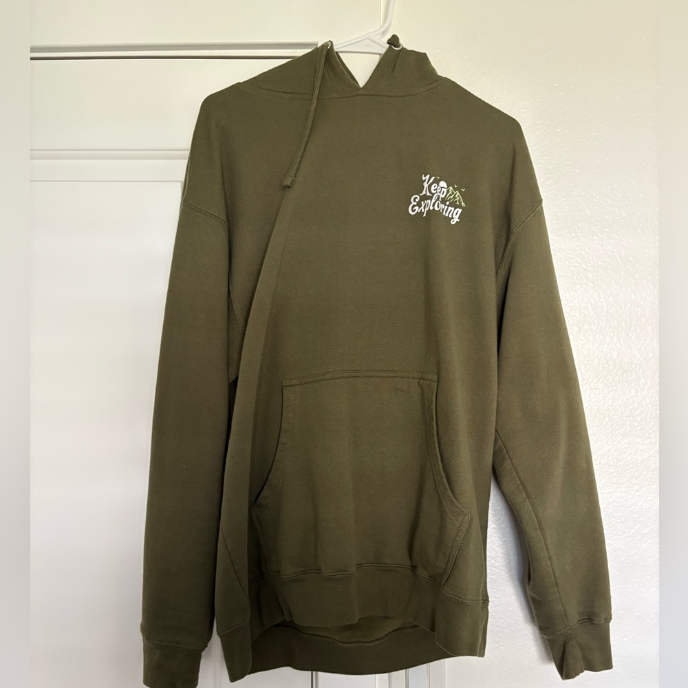 Keep Exploring Olive Green Hoodie